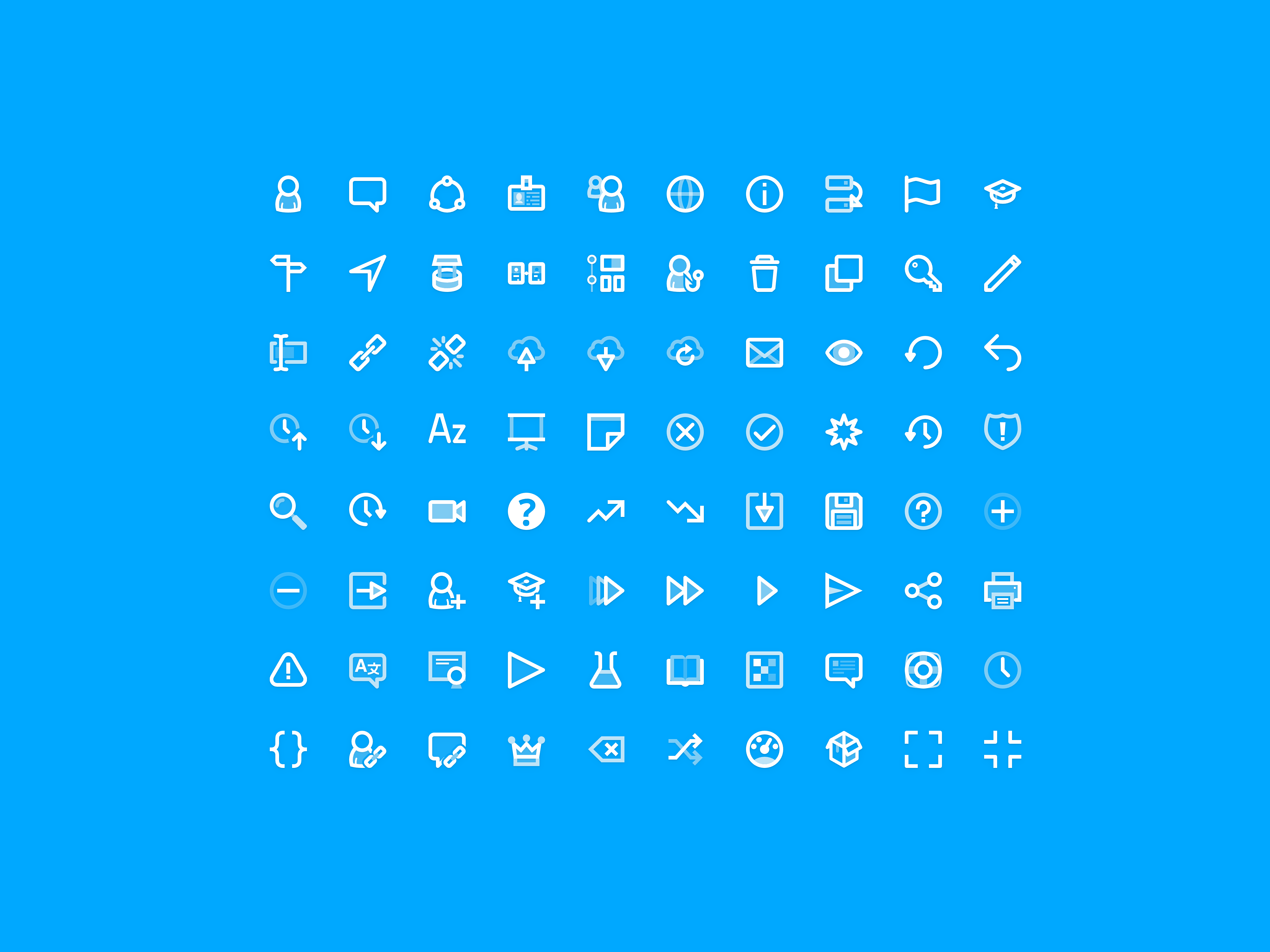 Collection of icons designed for the DialogueTrainer management interface