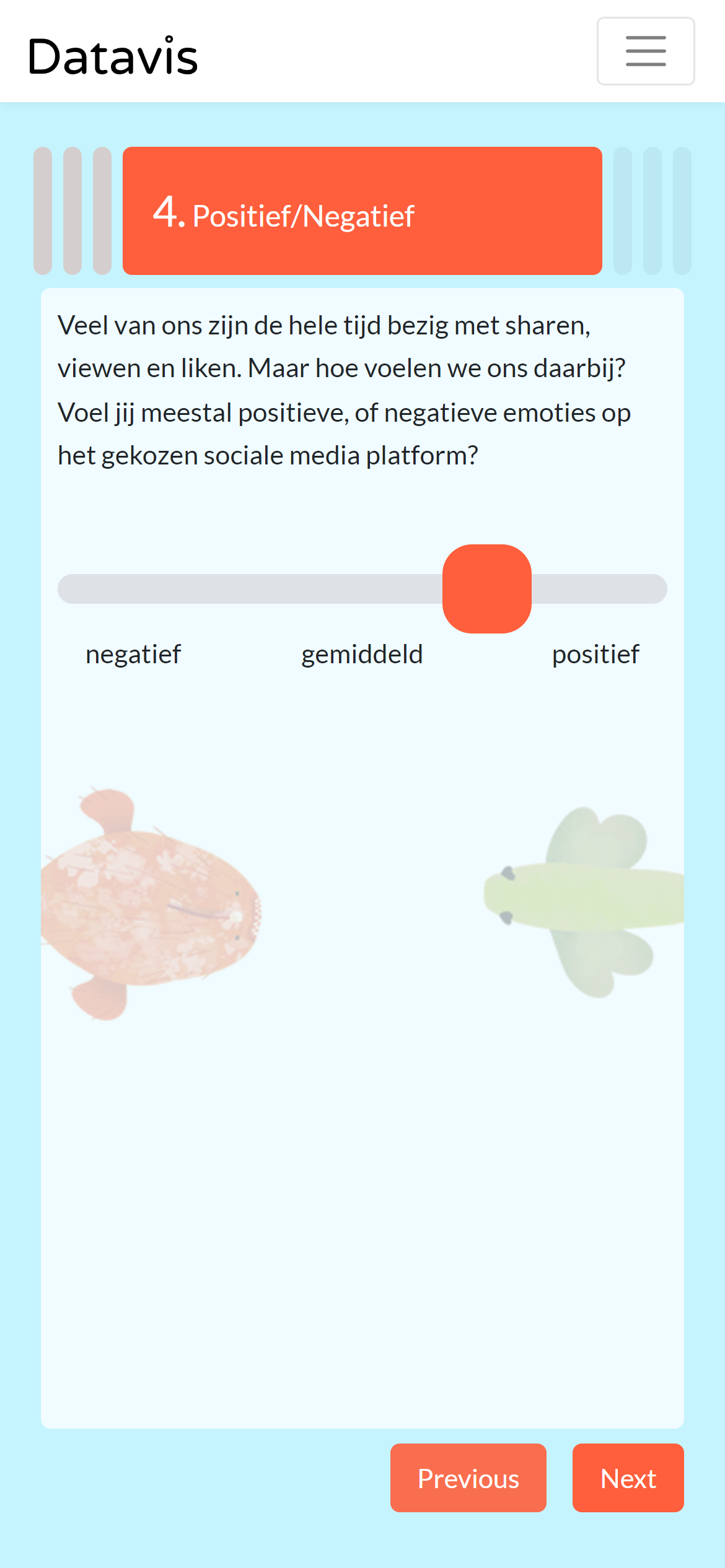 App screenshot step where users would grade their experience as a positive or negative one.